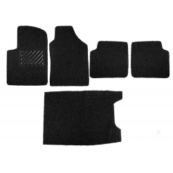 FIAT 500 All Weather Floor Mats and Cargo Mat (set of 5) - Custom Rubber Woven Carpet - Black by SILA Concepts